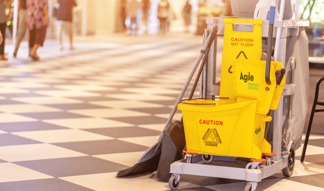 Agile Property Services - Cleaning Equipment in Shopping Area